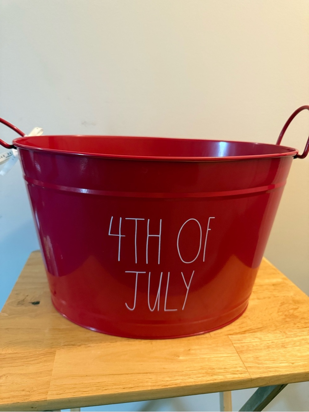 Rae Dunn Red '4TH OF JULY' Metal Tub